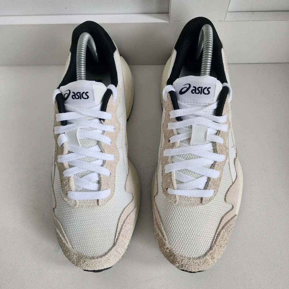 *ASICS Jogger X81 Birch White Suede Mesh Retro Sneakers 1203A346 Men 7/Women 8.5